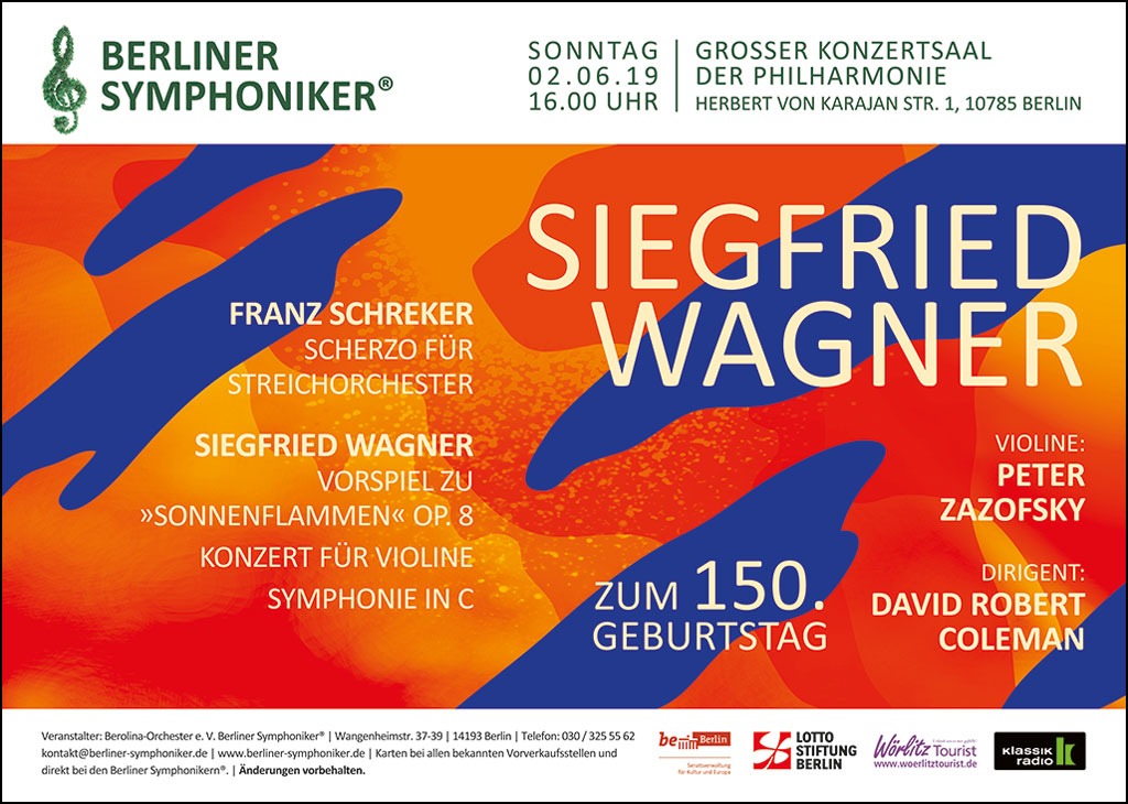 Plakat zum Konzert der Berliner Symphoniker – verwendete Version.