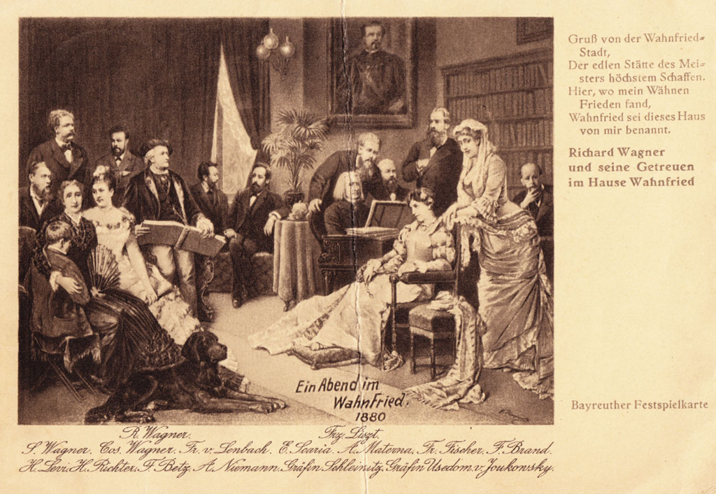 ›Ein Abend im Wahnfried 1880‹ mit Großvater, Vater und Sohn. Bayreuther Festspielkarte