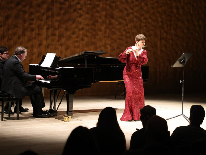 Claudia Stein (Flöte), David Robert Coleman (Flügel), Christian Biskup (Assistenz)